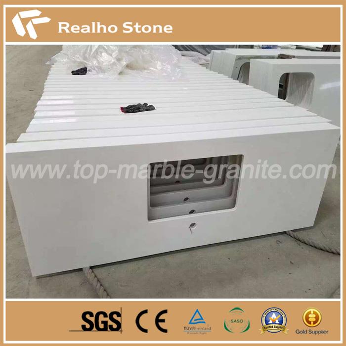 Чисті білі вершини з кварцової суєти Pure white Quartz Vanity tops