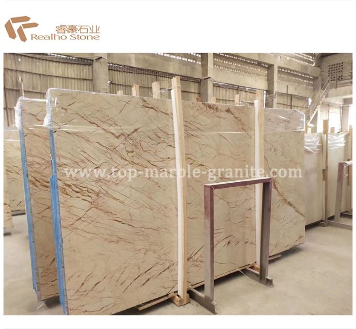 Sofitel Gold Marble Slabs With Beige Veins
