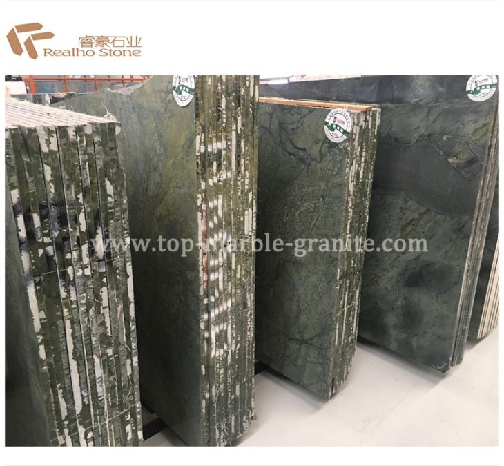 Peacock Green Marble Slabs