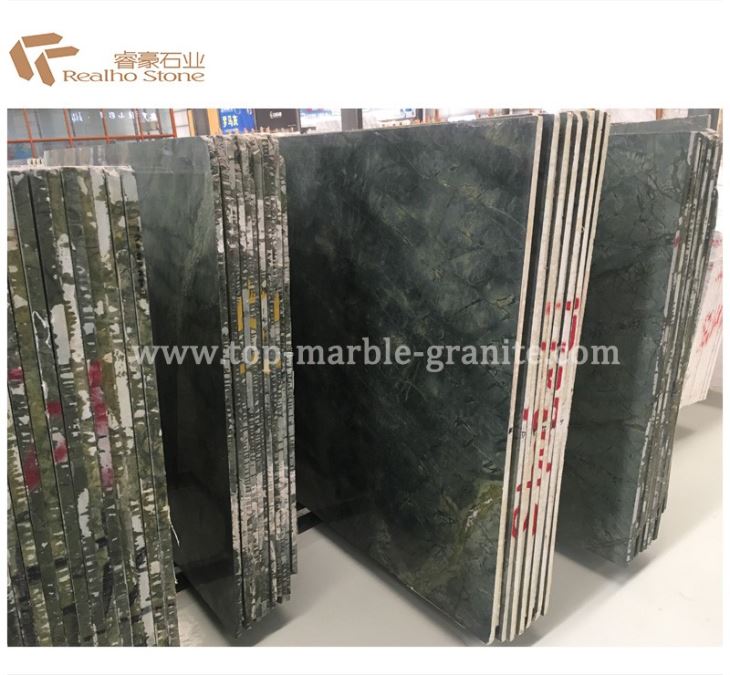 Peacock Green Marble Slabs
